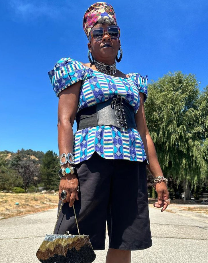 1990s African Print Top
