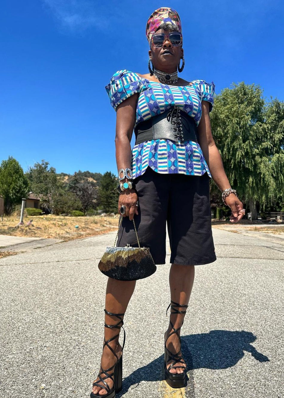1990s African Print Top
