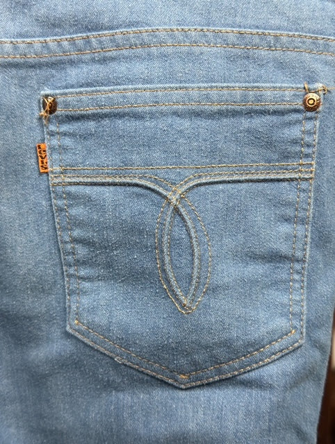 Vintage 1970s Levi's Orange Tab Action Casuals Jeans. Blue Denim.