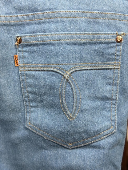 Vintage 1970s Levi's Orange Tab Action Casuals Jeans. Blue Denim.
